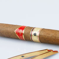 Autocollant en papier adhésif en forme personnalisée pour anneau de cigare avec finition en feuille d'or, formes personnalisables