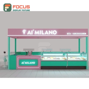 Exhibidor de Productos de Café Integrado con Acabado de Madera Laminada para Área de Recogida de Clientes, Exhibidor de Productos para Cafetería - Product Image 1