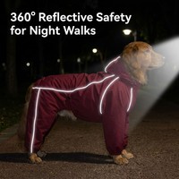 Veste coupe-vent imperméable pour grand chien, combinaison réfléchissante chaude à quatre pattes avec capuche, manteau de neige personnalisé pour chien OEM