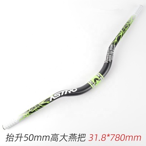 Manillar curvo de aleación de aluminio para bicicleta de montaña, barra de mango de 50mm, 31,8x780mm, venta al por mayor - Product Image 3