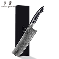 Ensemble de couteaux en acier Damas fabriqués sur mesure, qualité restaurant, couteau Nakiri japonais en acier Damas
