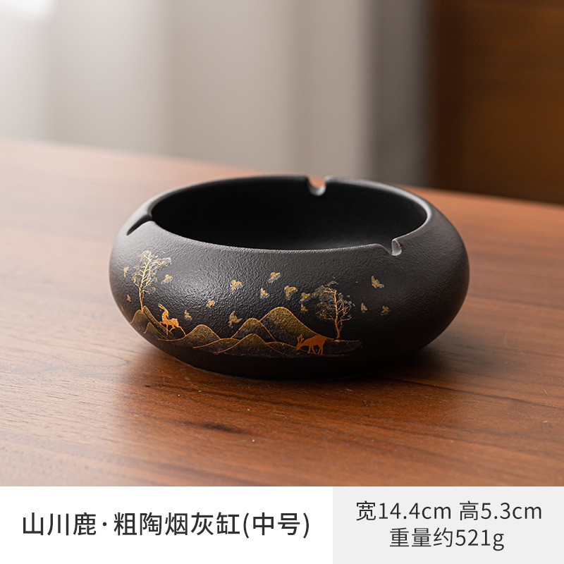 Mountain and River Deer - Ashtray [Large Round]
