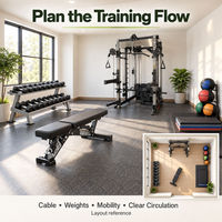 Planification d'équipements de gym commerciaux pour les studios de fitness au lieu de travail, les salles de bien-être des employés et les concepts d'espaces d'entraînement partagés