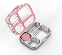 Boîte à bento japonaise très vendue, 1 couche, en acier inoxydable 304, 900 ml, sans BPA, écologique, 4 compartiments, récipient chauffable