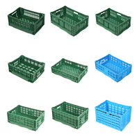 Robuuste 24L opvouwbare plastic opvangbak - milieuvriendelijke, stapelbare, geventileerde bak voor bulk fruit/groenten