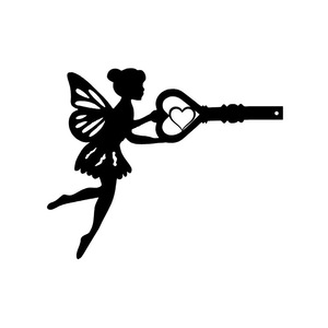 Arte de pared de Metal negro para el hogar, jardín, Patio, estatua al aire libre, decoración de estaca, llave de Ángel para Estaca de jardín - Product Image 4