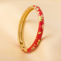 Bracelet Rétro en Émail Cloisonné Soie, Bijou de Main Créatif en Émail Ouvert pour Femme, Bijou Commémoratif de Voyage pour Femme