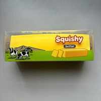 Jouets Squishy : Bâton anti-stress souple en forme de beurre, jouet à presser anti-stress en forme de bâton de fromage à mémoire de forme, très populaire