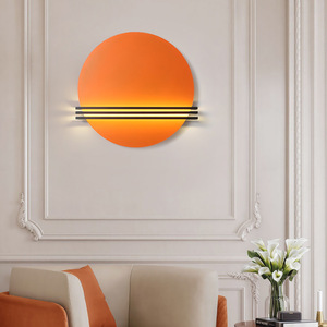 Lámpara de Pared Artística Moderna y Minimalista con Diseño de Sol Rojo, 6W, Cuerpo de Hierro, para Sala de Estar, Dormitorio, Entrada, Sala de Exposiciones, Club, Hotel - Product Image 3
