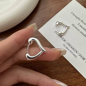 Pendientes de amor de estilo coreano de plata de ley S925, diseño de nicho de personalidad Simple, joyería de oreja de moda - Product Image 4