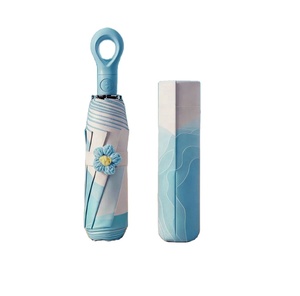Parapluie pliant léger à 8 baleines dégradées, protection UV, compact, pour voyage, soleil et pluie, ouverture et fermeture automatiques, 97 cm - Product Image 1