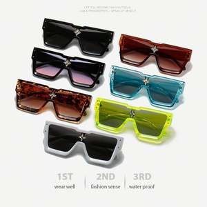 Lunettes de soleil carrées surdimensionnées de luxe en cristal UV400 pour hommes et femmes, tendance 2025, avec logo personnalisé, vente chaude - Product Image 5