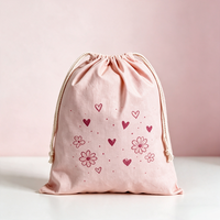 Sac à cordon en toile pour femme, imprimé dessin animé personnalisé, écologique, réutilisable, en coton, pour emballage cadeau et organisation quotidienne