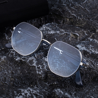 Lunettes de soleil KAJILA en gros, mode fantaisie, logo personnalisé, monture en métal polygonale, protection UV400, lunettes de soleil pour hommes