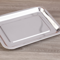 Bandejas Rectangulares de Acero Inoxidable 410 Ecológicas de Varios Tamaños - Bandejas Apilables para Servicio de Alimentos en Hoteles con Logotipo Personalizado para Aperitivos