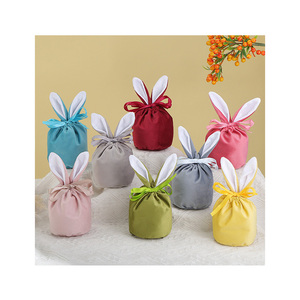 ร้อนขายที่มีคุณภาพสูงหรูหราบรรจุสายรัดกํามะหยี่กระต่ายอีสเตอร์ถุงขนมสําหรับของขวัญอีสเตอร์ตกแต่งพรรค - Product Image 1