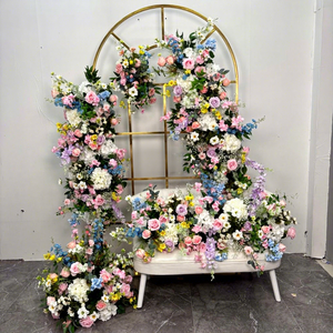 LEDA ของตกแต่งงานแต่งงาน การจัดดอกไม้ ดอกไม้แขวน ดอกไม้ประดิษฐ์สีฟ้าสำหรับงานแต่งงาน - Product Image 1