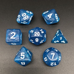 Dados transparentes con purpurina DND Low Moq, vaso de dados barato, juego de dados de acrílico para juegos para Pathfinder Game <span class=keywords><strong>Set</strong></span> - Product Image 2