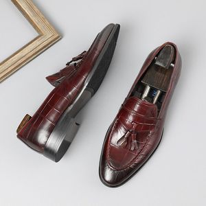 High-end Genuine Leather Trendy Men's Loafers with Thick Sole Casual High Quality Oxford Style Autumn <b>Shoes</b> Anti-Slip Breathable - Product Image 4