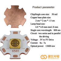6565 VCSEL SMD LED Chip 808nm VCSEL Seri Enkapsulasi Dioda Lensa Kuarsa Datar Manik-manik Lampu