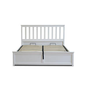 ATLABTIC-Cama doble King moderna, almacenamiento otomana, función de elevación, tela de tapicería de cuero con funda de madera maciza - Product Image 2