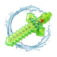 En gros Jouet aquatique d'été pour enfants, Canon à eau transparent à tir longue portée, design Pixel Square Long Sword, pour piscine et plage en extérieur