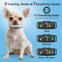 MINI pantalla LED Collar de ladridos de perro Sensores duales Anti-Falsa vibración IPX6 Impermeable Sin golpes Seguro Detener ladridos Collar antiladridos