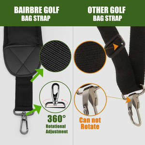Golf <b>Bag</b> <b>Strap</b> Padded Shoulder <b>Strap</b> <b>Replacement</b> Heavy Duty Adjustable Clasp Golf <b>Bag</b> Accessories - Product Image 6