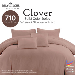 ชุดผ้าปูที่นอน Clover King 710TC ไมโครไฟเบอร์ สีพื้น กระเป๋าแบบลึก 30 ซม. สำหรับโรงแรม โรงพยาบาล และใช้ในบ้าน ไม่ใช่แบบใช้แล้วทิ้ง - Product Image 2
