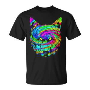 T-shirt sans manches Premium Psychedelic Wolf Wolves Hallucinations Trance pour vêtements promotionnels - Product Image 1