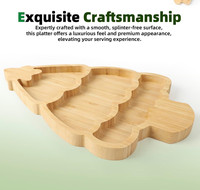 Grande assiette à collation pour enfants, planche à charcuterie en bambou, forme de sapin de Noël, plateau de service divisé pour la cuisine, le pique-nique