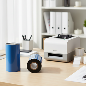 Resin Thermal Transfer Ribbon 110mm x 300m Black Ink Outside 1 Inch Core For Shipping Label <b>Printer</b> - Product Image 1