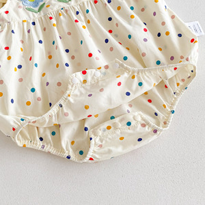 Tutina in cotone ricamata delicata sulla pelle per neonati, ideale per dormire in casa e per il comfort quotidiano - Product Image 4