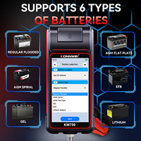 Testeur de batterie de voiture et de camion professionnel KONNWEI KW750 Wifi, version améliorée, multilingue, avec imprimante et écran tactile couleur