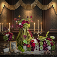 Fleurs artificielles réalistes ZIKE en soie, Hortensia rouge bordeaux et rose, pour arrangements d'allée, fournitures de fête de mariage, centres de table