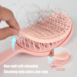 Cepillo Desenredante con Logotipo Personalizado, Autolimpieza Rápida con un Clic, Peine Curvo Ventilado <span class=keywords><strong>para</strong></span> Masaje, <span class=keywords><strong>para</strong></span> Peinar Cabello Rizado Húmedo y Seco - Product Image 3