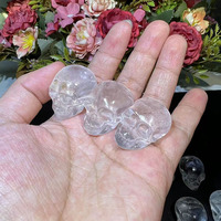 Mini crânes en quartz naturel de haute qualité, pierres de guérison, sculptures de crânes Feng Shui pour la décoration