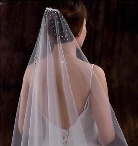 2023 approvisionnement d'usine de haute qualité Long <span class=keywords><strong>court</strong></span> voile cristal mariage voile de <span class=keywords><strong>mariée</strong></span> accessoires de mariage - Product Image 3
