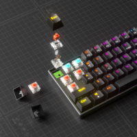 Teclado Mecánico para Juegos A61K con Retroiluminación LED, 61 Teclas, Mini, Cableado, Tipo-C, para Oficina, con Interruptor Azul, para Laptop y PC
