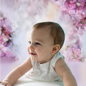 Fondos de tema de retrato de bebé recién nacido para fotografía flores púrpuras de ensueño dulce niña cumpleaños Baby Shower sesión de <span class=keywords><strong>fotos</strong></span> embarazada - Product Image 4