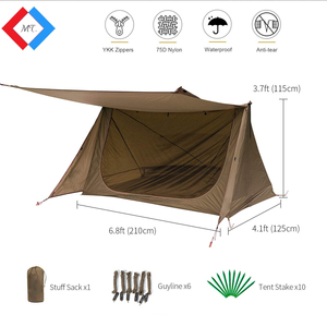 Tente de camping OEM de haute qualité, imperméable, légère, pour 1-2 personnes, facile à monter, portable, personnalisable, MT-POT0135, en nylon - Product Image 3