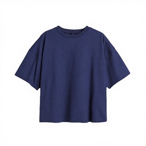 เสื้อยืดคอกลมแขนสั้นผ้าฝ้ายเนื้อหนัก 120 กรัม สีพื้น ทรงหลวม สวมใส่สบาย ไม่ระบายอากาศได้ดี เหมาะสำหรับใส่เป็นเสื้อตัวในหรือใส่ลำลอง มีโลโก้ ปักลายเรียบๆ - Product Image 3