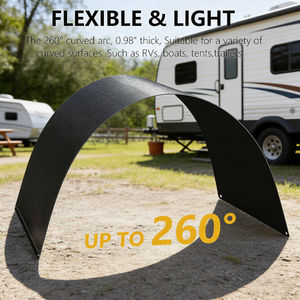Panneau solaire flexible durable 100W 12V monocristallin en fibre de verre, léger et pliable, pour camping-car, remorque, bateau, cabine, fourgonnette, voiture - Product Image 3