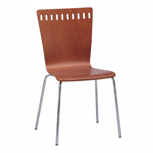 Table à manger en bois moderne avec 6 chaises empilables - Product Image 1