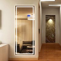 Miroir sur pied LED avec commande tactile et anti-buée, grande taille pleine longueur pour chambre, salon, entrée - Vente en gros