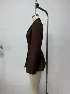 <span class=keywords><strong>Blazer</strong></span> élégant et polyvalent pour femmes en satin et dentelle à lacets - Product Image 3