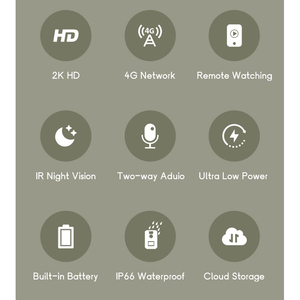 Outdoor IP66 Water-Resistant Game <strong>Camera</strong> with Night Vision <strong>Motion</strong> <strong>Activated</strong> Two-Way Audio No WiFi Needed Hunting Network <strong>Camera</strong> - Product Image 2