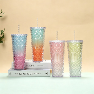 Shang Kou Ai Plastic Straw Cup 710ml Reusable Portable Drinkware For Party Adult Use - Product Image 2