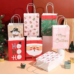 Hot Sale High Quality Eco-Friendly Durable Santa Claus Kraft Paper Tote <b>Bag</b> Christmas Gift Shopping Promotion Candy <b>Bags</b> - Product Image 6
