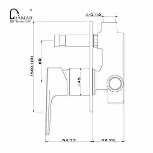 Tombol pasang di dinding, keran mandi termostatik tersembunyi dengan pengalih 2 arah untuk kamar mandi - Product Image 6